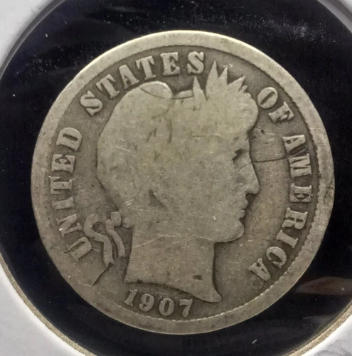 Lot of 4 Barber Dimes - 1907 P, 1910 P, 1911 D, 1912 D W/Rotation Error. -#0208