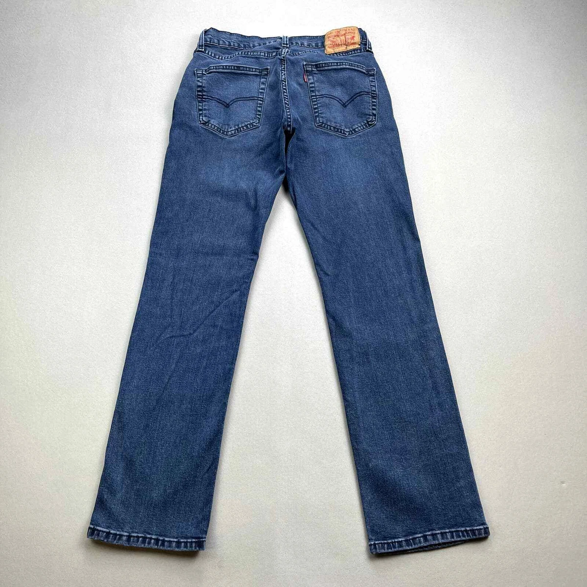 Levis 514 Jeans Mens 30x32 Blue Denim Straight Leg Fit Medium Stone Wash Red Tab