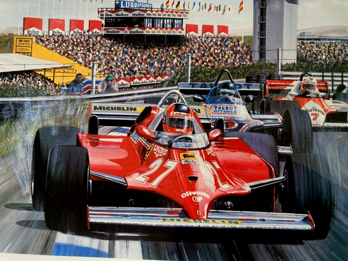 VELLENEUVE SIGNED LTD KITSON PRINT - AGAINST ALL ODDS WITH FERRARI MODEL - MINT - Picture 5 of 17