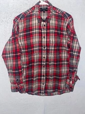 Madewell Shirt Women Small Red Button Down Plaid Long Sleeve Preppy