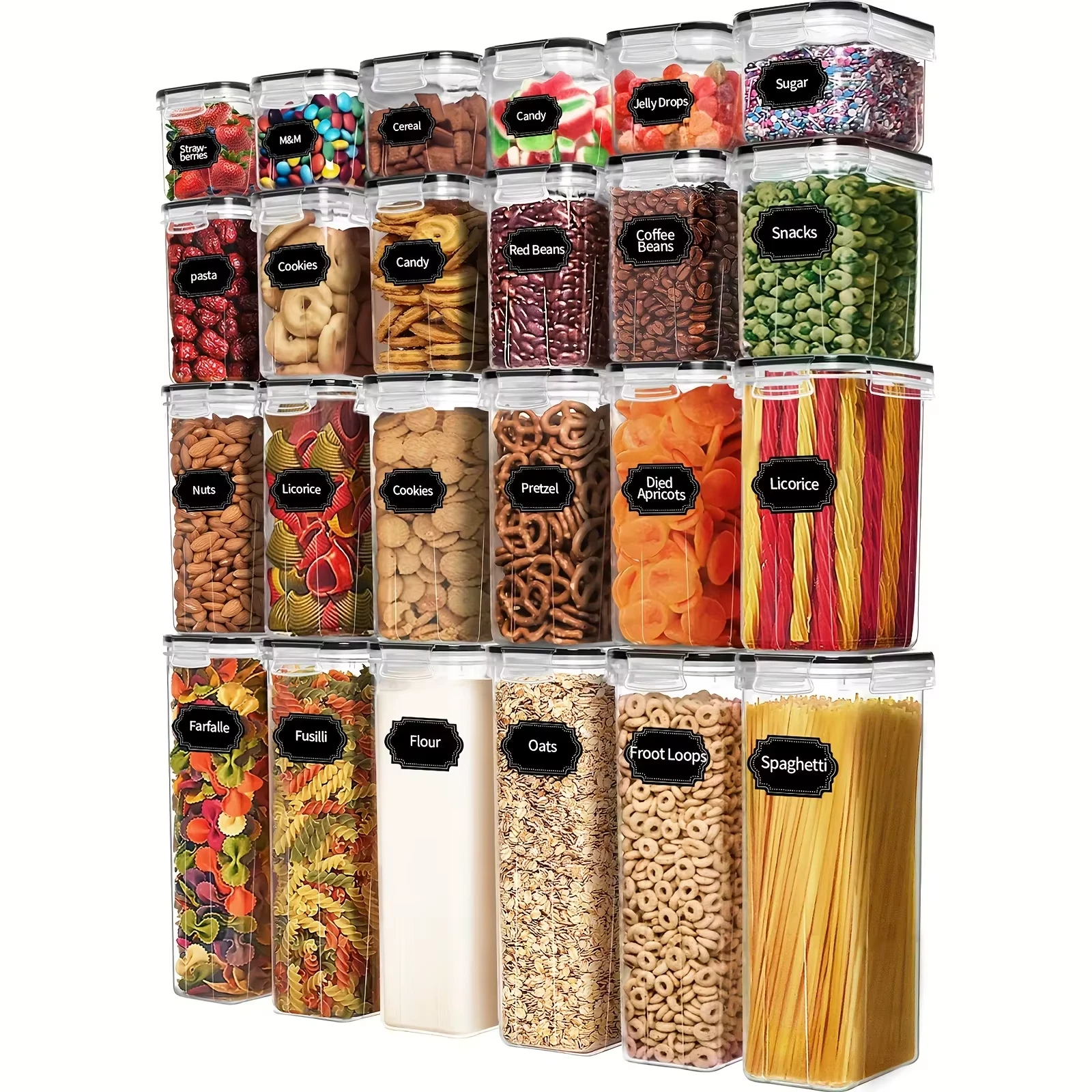 24pc Airtight Food Storage Container Set BPA-Free Plastic Kitchen Pantry