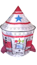 Play Day Rocket Tent Pop Up Kids Play House – Pre-Owned w/ Wear Spots & Holes