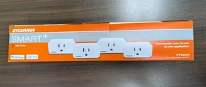 Sylvania SMART+ WiFi Connecteur 4 Pack blanc intérieur voix Smart Outlet Alexa Google
