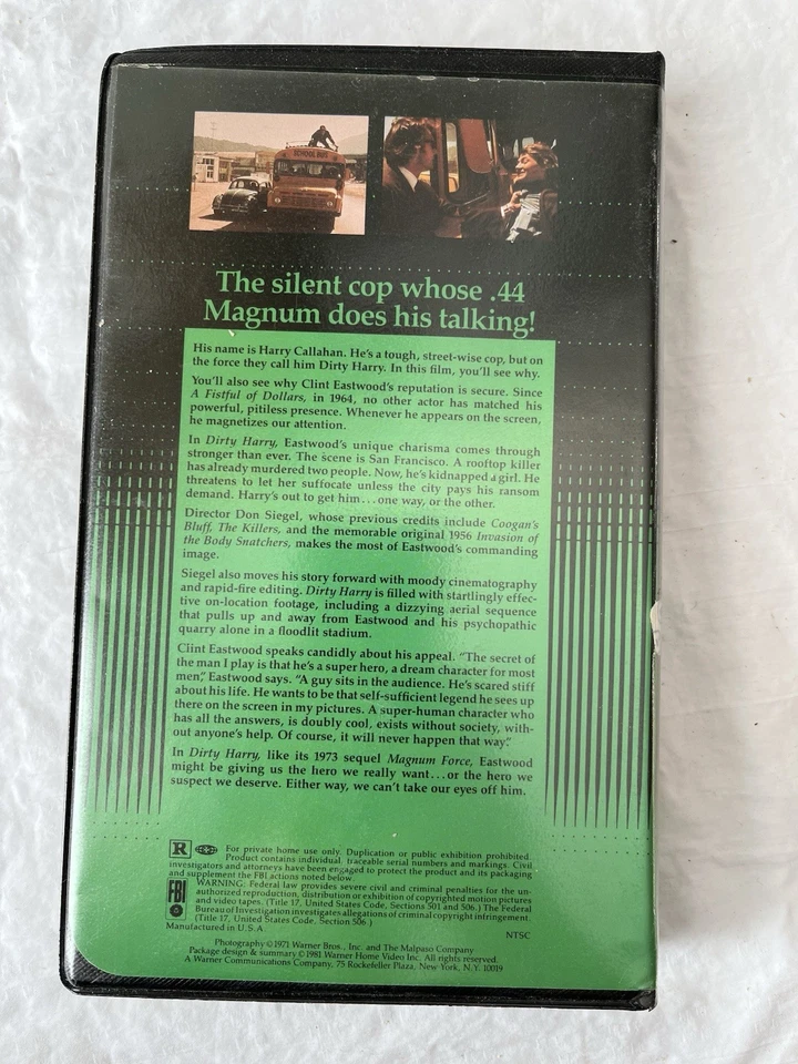 Dirty Harry & Sudden Impact Clamshell VHS Warner Bros Rare Classic Two Tone Tape - Image 4 of 4