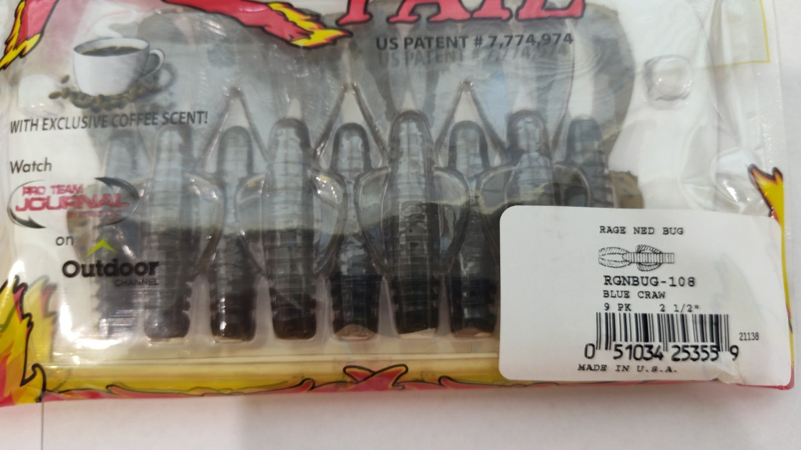 4 pkg Strike King Rage Ned Bug 2.5" Ned Rig Blue Craw Creature Bass Bait - Image 3