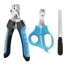 Pet Nail Clippers and Trimmers Set Safety Guard to Avoid Over Cutting Razor S...