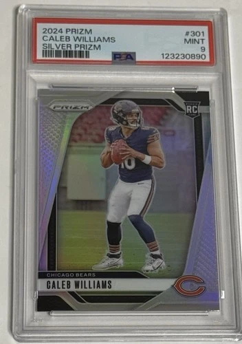 2024 Panini Prizm Rookies Caleb Williams #301 Silver Prizm RC PSA 9 Bears