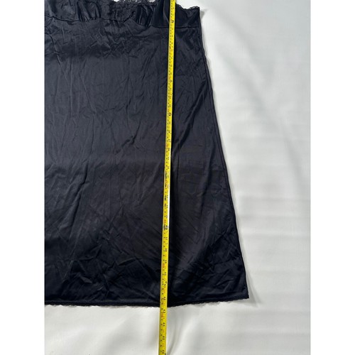 Schwarz Spitzenbesatz Schlupfkleid Camisole Nachthemd Dessous Damen Medium Nachthemd - Bild 2 von 6