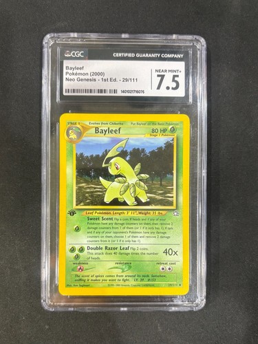 Bayleef (1st Edition) graded CGC 7.5 for sale on eBay