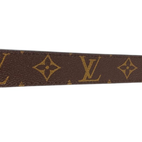 LOUIS VUITTON Monogram belt Ceinture LV initials 85/34 M9453 Brown/181503 - Picture 5 of 9