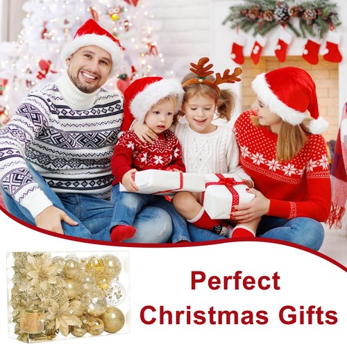 72pcs Christmas Tree Decorations Set Christmas Ornaments Shatterproof Plastic... - Picture 7 of 7