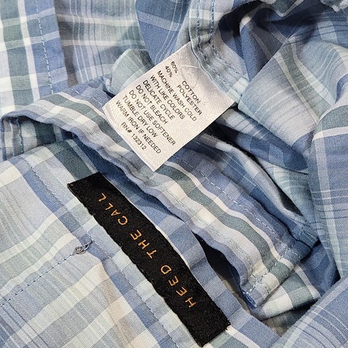 Howler Bros Shirt Men's Small White Blue Plaid Pearl Snap Western S/S Cowboy Tx - Picture 5 of 10