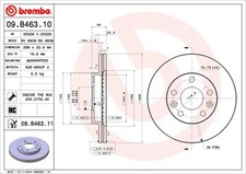 2x Bremsscheibe PRIME BREMBO 09.B463.10 für DACIA DUSTER RENAULT K9A B9A MEGANE