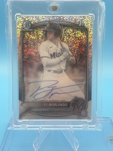 2025 Bowman Chrome PJ Morlando 1st Auto Speckle /299 Miami Marlins