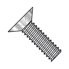 #10-24 x 1/2 in Phillips Flat Machine Screw, Plain Steel, 3000 PK, 1008MP1188