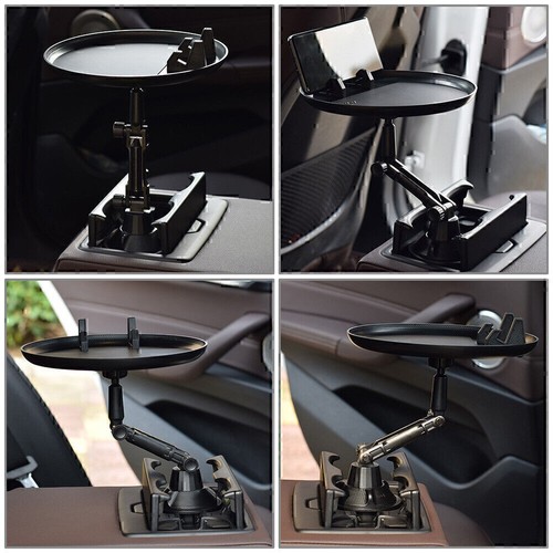 Car Cup Holder Tray Table For Cell Phone Slot Coffee Stand Food Tray Long Style - Picture 7 of 7