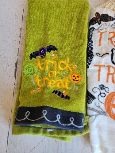 Halloween Trick or Treat Küchentuch Set Unikat Niedlich Wohndeko Fledermaus - Bild 2 von 10