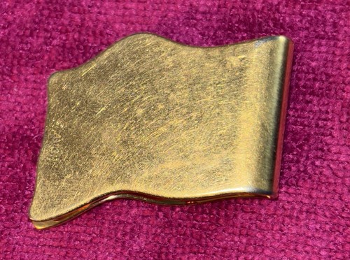 Vintage Avon Stainless Steel Gold Tone Flag Money Clip - Picture 4 of 5
