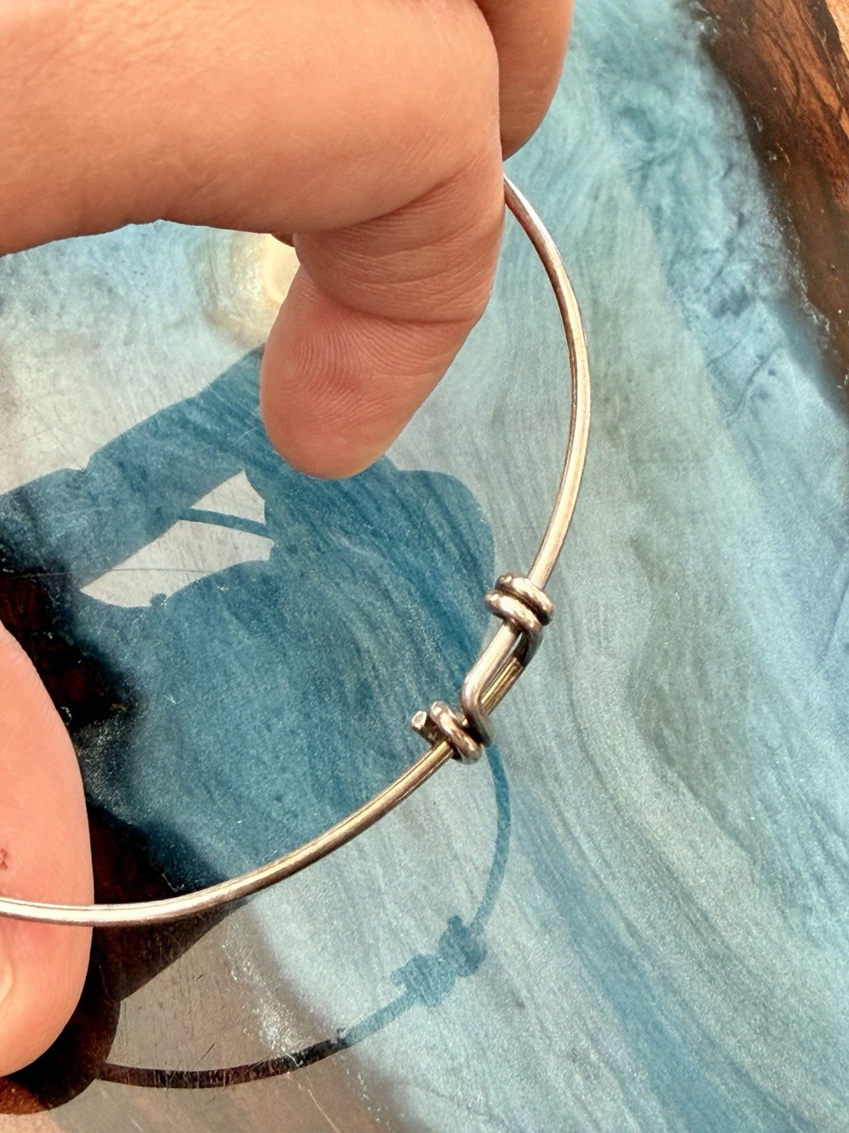 Sterling Silver Expandable Bangle Plain Simple Ad… - image 3