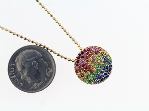 14K Gold Phillip Frankel colorful necklace - Picture 2 of 7