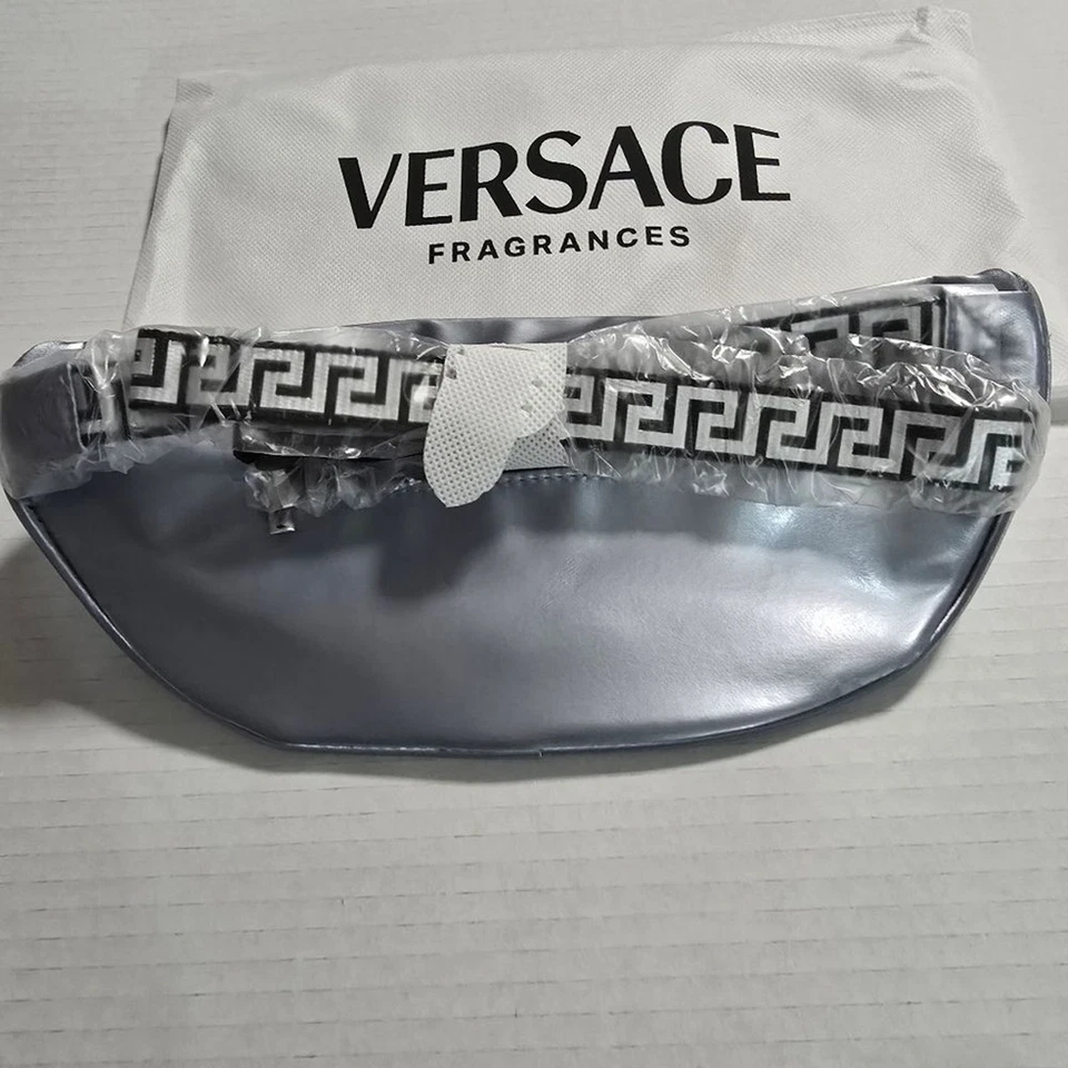 Versace Silver Belt Bag Travel Pouch Fanny Pack Crossbody Designer Unisex Bag - Image 4 of 4