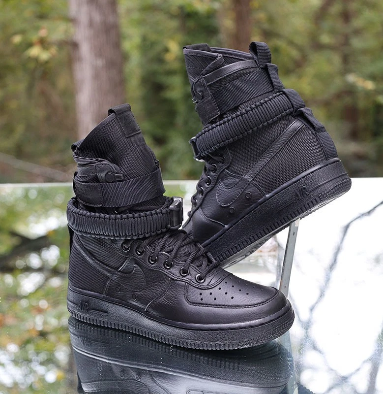 Nike SF Air Force 1 High Triple Black Women's Size 7.5 Custom 857872-002 - Image 3 of 4