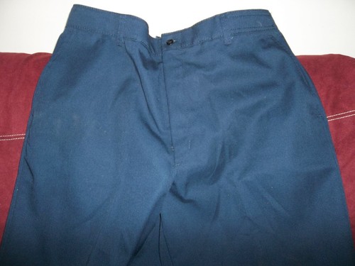 Red Cap work pants size 36--EUC--blue, buttons/zips, pockets, 65% polyester/35% - Picture 2 of 8