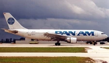 Airbus A300 A-300B4 Pan Am Desktop Wood Airplane New Model Small Scale 1/150