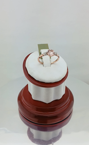 GENUINE 1.03 Cts MORGANITE & DIAMOND RING 10K ROSE GOLD - Free Certificate -NWT - Video 1 of 1