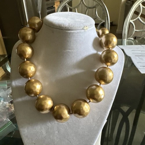Vtg CAROLEE Chocker Neacklace Gold Beads Gorgeous