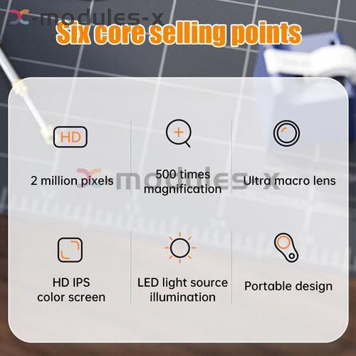 500X Digital Microscope 2.0inch Video Coin Microscop with Magnifying Glass U.S - Picture 6 of 19