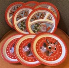 Set of 8 Rudolph The Red Nosed Reindeer Melamine Children's Plates 5 Divided