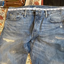 RRL Selvedge Jeans Slim zipper Denim 5 Pocket green. Size 33x34