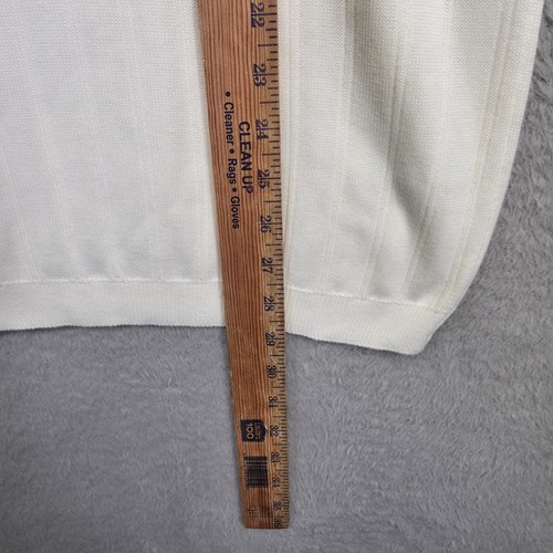 Suéter Vintage Caballo Loco Hombres M Blanco Suelto Tejido Minimalista Elegante Dinero Antiguo - Imagen 4 de 10
