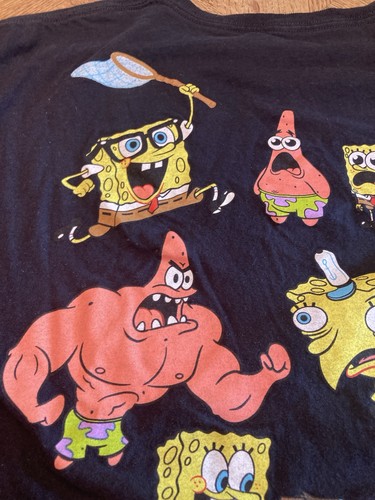 Camiseta negra Nickelodian Comic para hombre talla L Bob Esponja y otros - Imagen 6 de 11