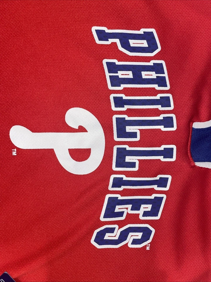 Camisa Juvenil Philadelphia Phillies 4T Niños/Niñas MLB Mercancía Genuina Roja Nueva Foto 4 de 4