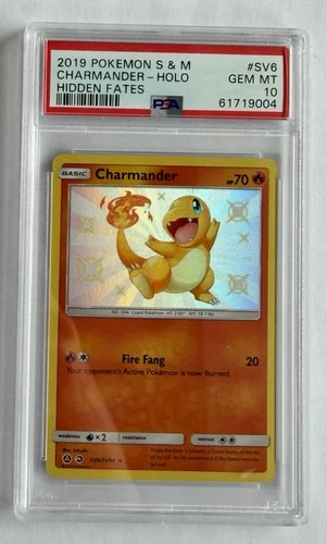 Pokemon Charmander Hidden Fates Holo Rare #SV6 PSA 10 Gem Mint