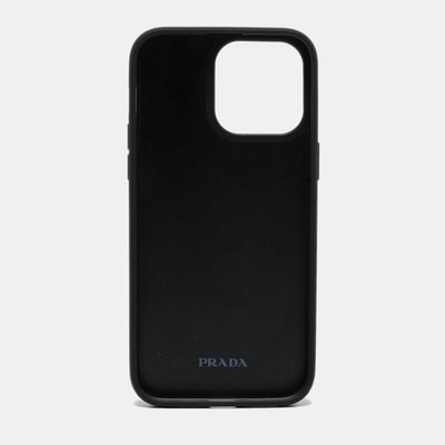 Prada Black/Beige Rubber Crystals Embellished iPhone 14 Pro