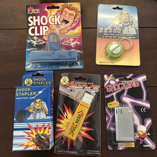 LOT Of 5 - SHOCKING Pranks - Stapler, Bag Clip, Handshake, Gum, And Lighter - Picture 1 of 2
