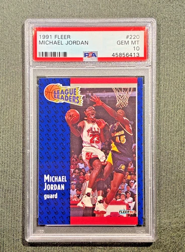 Michael Jordan 1991 Fleer League Leaders #220 PSA 10 GEM MINT - HOF - Bulls