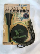 Vtg 1985 H.S. Strut Super Raspy Slate Turkey Call with Plastic Striker & Lanyard