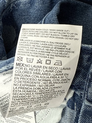 Levis Butterfly Wide Leg Jeans Girls Size 10 Blue Floral Relaxed Fit School New - Picture 9 of 17