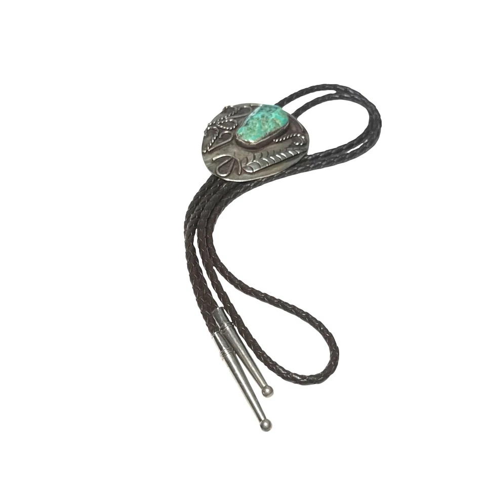 Corbata Bennett de plata esterlina turquesa estilo navajo occidental joyería Foto 2 de 4