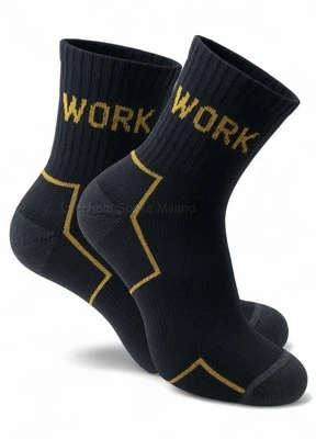 LUCCHETTI SOCKS MILANO 6 PAIA CALZE CALZINI UOMO SOPRA LA CAVIGLIA DA LAVORO RINFORZATI WORK SOCKS