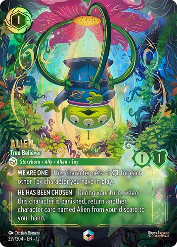 Disney Lorcana リトル・グリーン・メン 229/204 Alien True Believer E 229/204 JA-12 [Foil] Wilds Unknown Disney