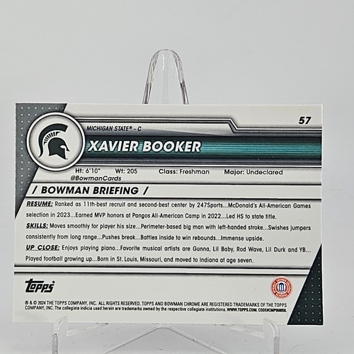 2024 Bowman University Chrome #57 Xavier Booker Pink - Picture 2 of 2