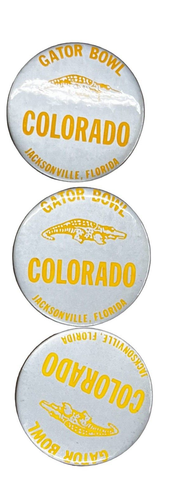 Group of 3 Vintage Colorado University Gator Bowl Football Pin Pinback Buttons - Picture 1 of 2