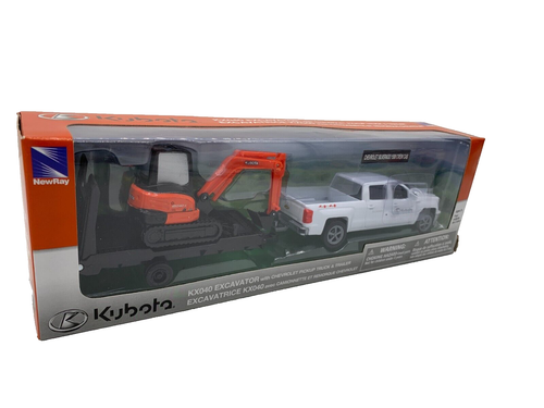 2023 Newray Chevrolet Pickup Truck & Trailer Hauling Kubota KX040 Excavator - Picture 3 of 8