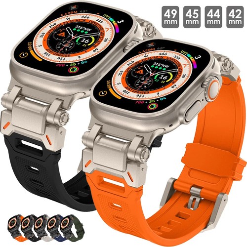 Silikon Armband + Hülle für Apple Watch Series 9 8 7 6 5 4 SE Ultra 2 49/45/44 - Bild 3 von 101