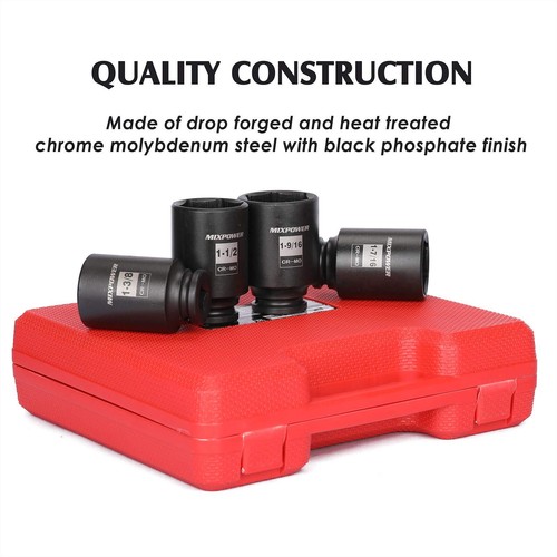 1/2inch Drive Deep Impact Socket Set Inch Cr-Mo 6point 1-3/8inch 1-3/4inch - Picture 4 of 7
